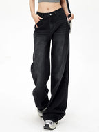 Denim High-Waist Straight-Leg Jeans