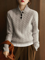 Arden Cable-Knit Cashmere Blend Sweater – Beige
