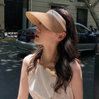 Open-Crown Straw Sun Visor