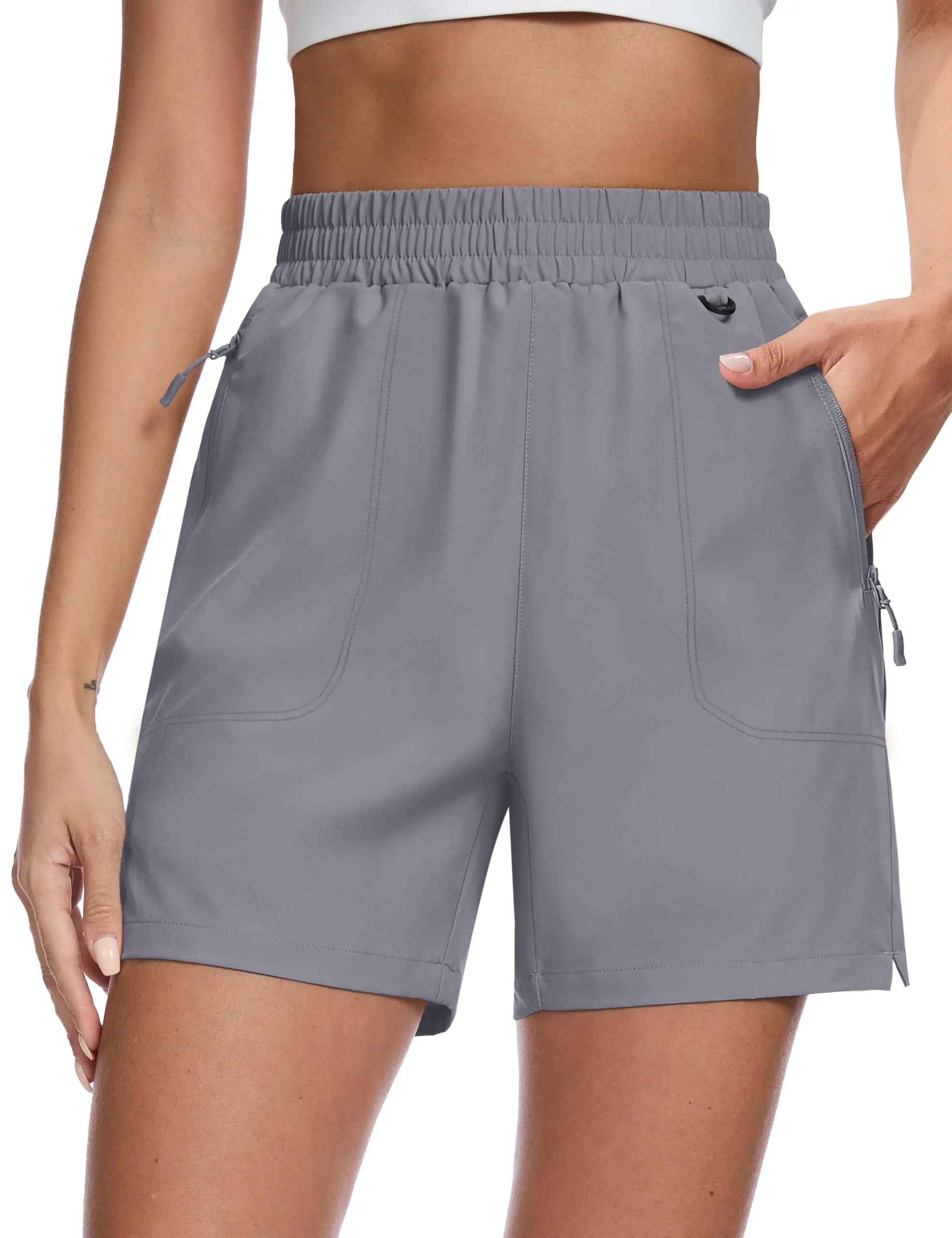 TACVASEN Women's 5" Hiking Cargo Shorts UPF 50+ Quick Dry Lightweight Golf Athletic Casual Summer Shorts with 3 Pockets Elastic