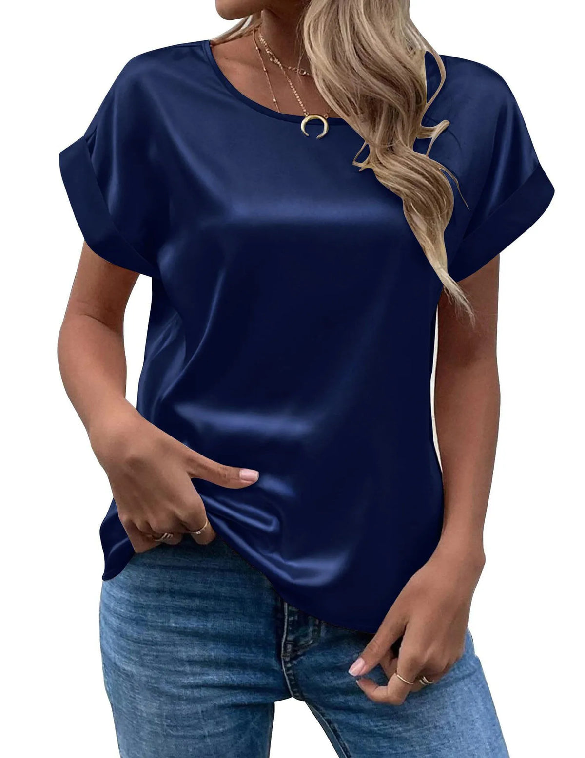 Satin-Look Relaxed Blouse