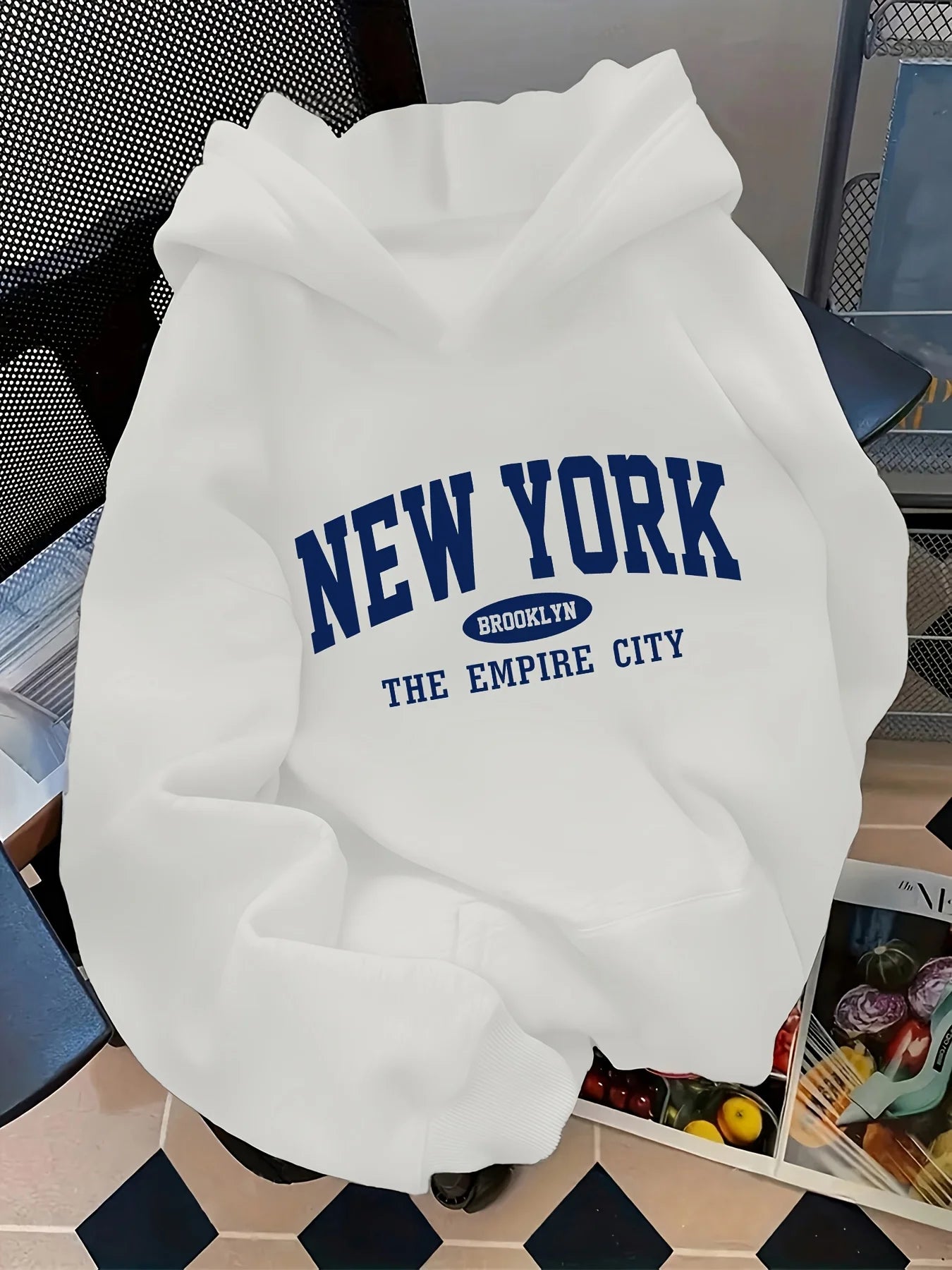 Letter-Print Pullover Hoodie