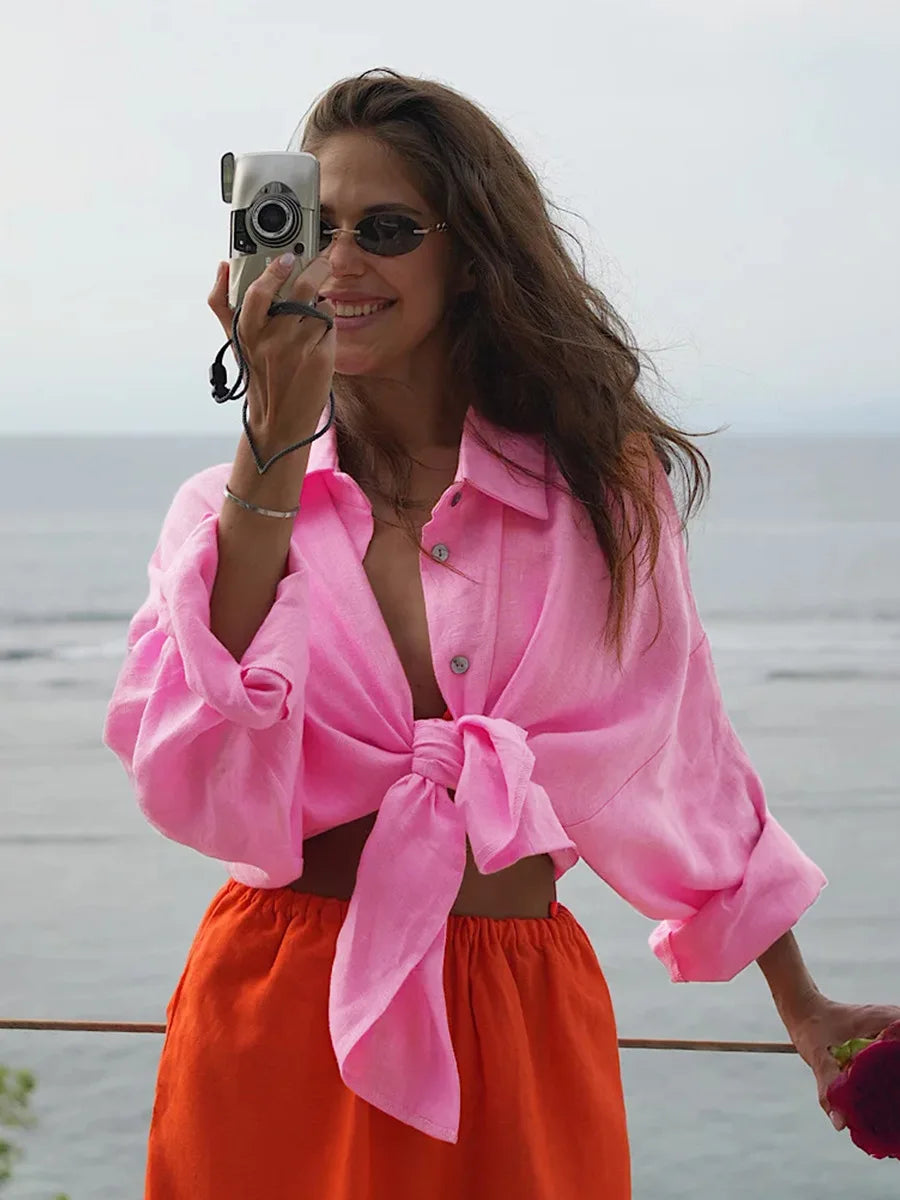 Relaxed Cotton Button-Up Shirt