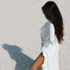 Ruffle-Sleeve V-Neck Beach Dress