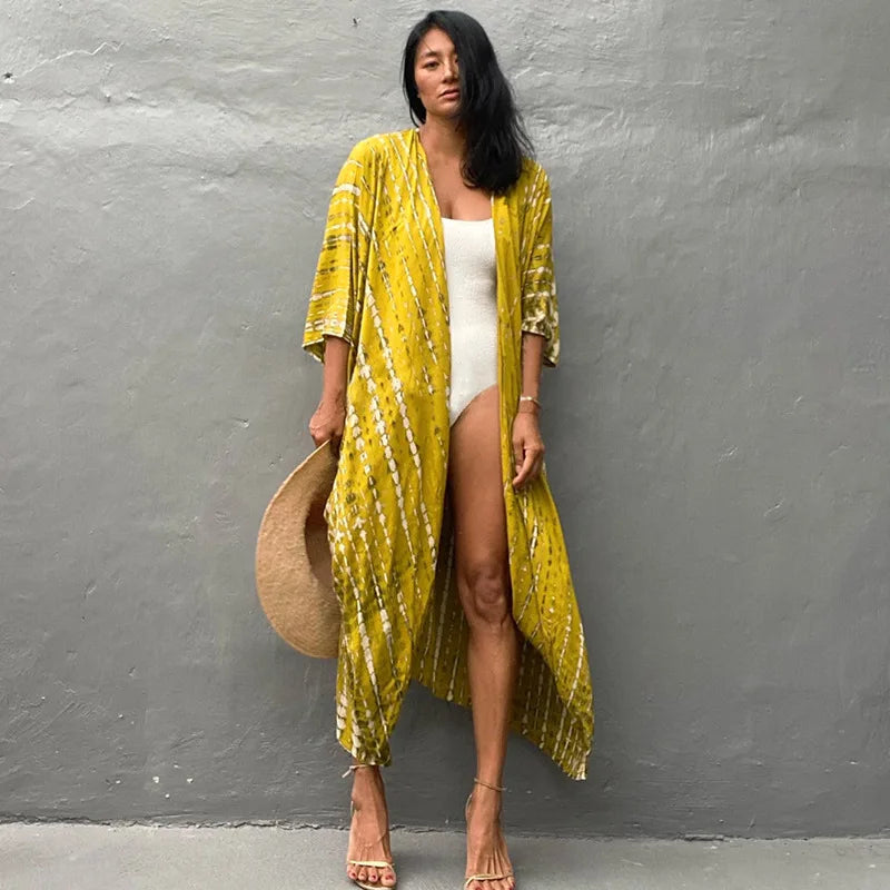 Tie-Dye Kimono Beach Cover-Up