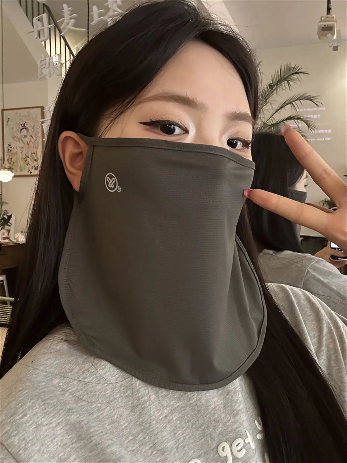 2026 New Summer Ice Silk Sunscreen Mask for Women, Thin, Breathable, UV Resistant, Cycling Neck Protection, Sunshade Veil