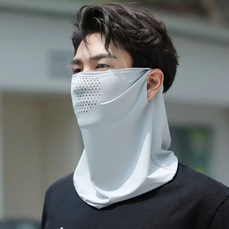 Summer UV Protection Outdoor Neck Wrap Cover Sports Sun Protection Ice Silk Mask Face Cover Neck Wrap Cover Sunscreen Face Scarf