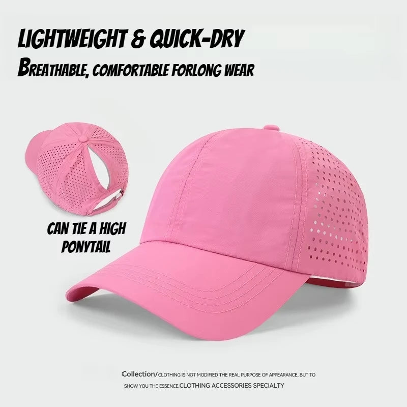 Washed High Ponytail Baseball Cap