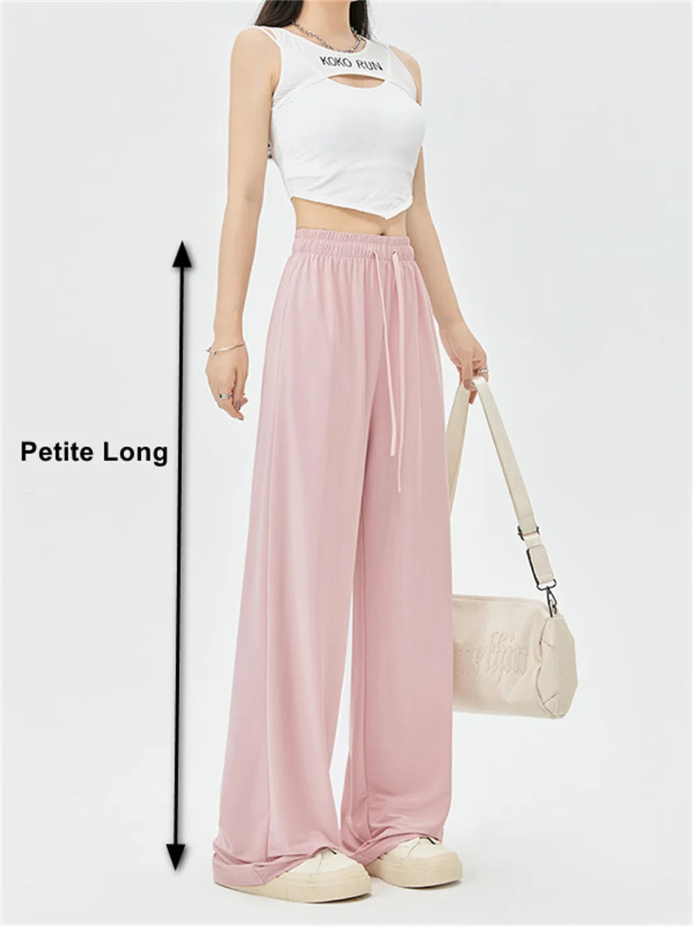 Summer Ice  Pants  Wide Leg Petite To Regular UPF50+  Sunscreen Pants, Breathable, Thin, Hanging Casual Pants Elastic Stretchy