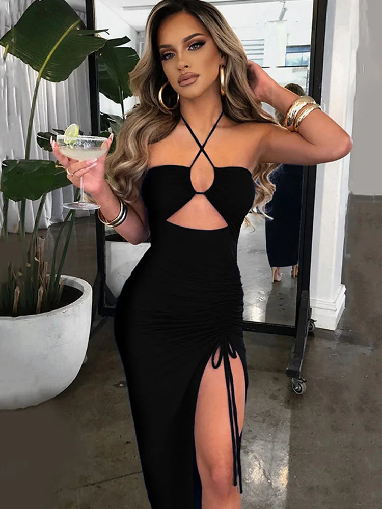 Sleeveless Backless Midi Dress