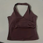Aurelia Sun Halter V-Neck Sports Bra – Yellow – image 4
