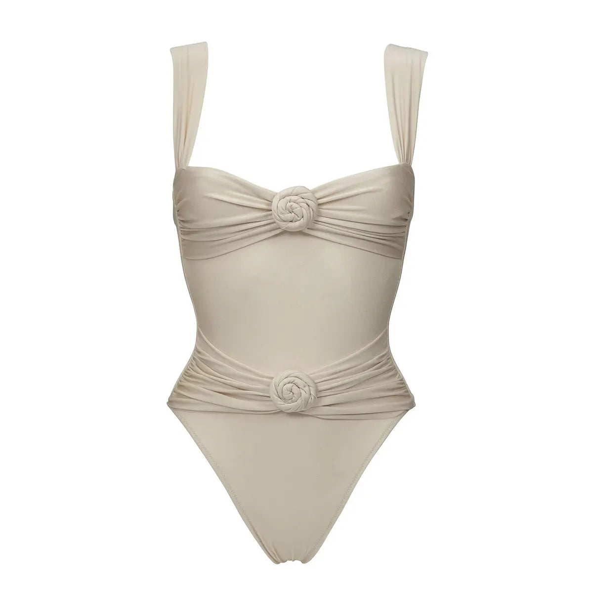 Floral Mesh-Skirt Bandeau Bikini Set