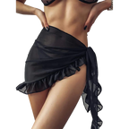 Ruffle-Hem Chiffon Beach Sarong