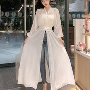 Long Jackets Women Summer Thin Sun-proof Korean Fashion Ins Sheer Breathable Casual New Solid Clothing Female Harajuku All-match