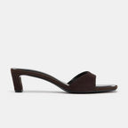 Square-Toe Kitten-Heel Slides