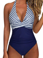 Ruched Halter One-Piece Swimsuit