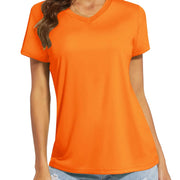 TACVASEN UPF 50+ Summer Short Sleeve V-Neck T-shirts Womens Sun Protection T-shirts Quick Dry Hiking Running Tee Shirts Tops