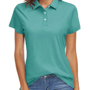 TACVASEN UPF 50+ Short Sleeve Golf Polos Shirts High Elastic Womens Sun Protection T-shirts Quick Dry Workout Tee Pullover Tops