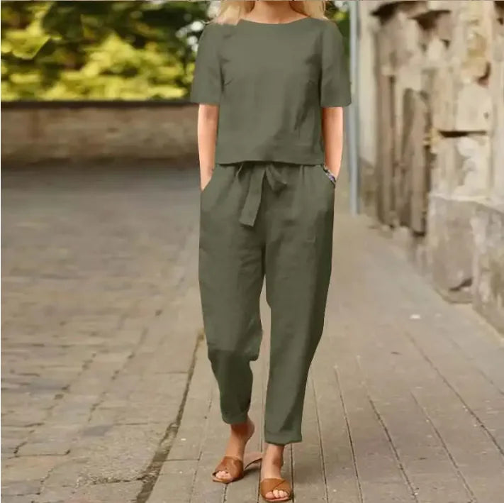 Relaxed Shirt & Wide-Leg Pants Set