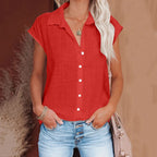 Cotton-Linen Short-Sleeve Relaxed T-Shirt