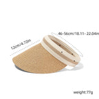 Open-Crown Straw Sun Visor