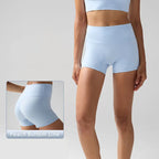 Aurelia Sun Quick-Dry High-Waist Yoga Shorts – Baby Blue – image 5