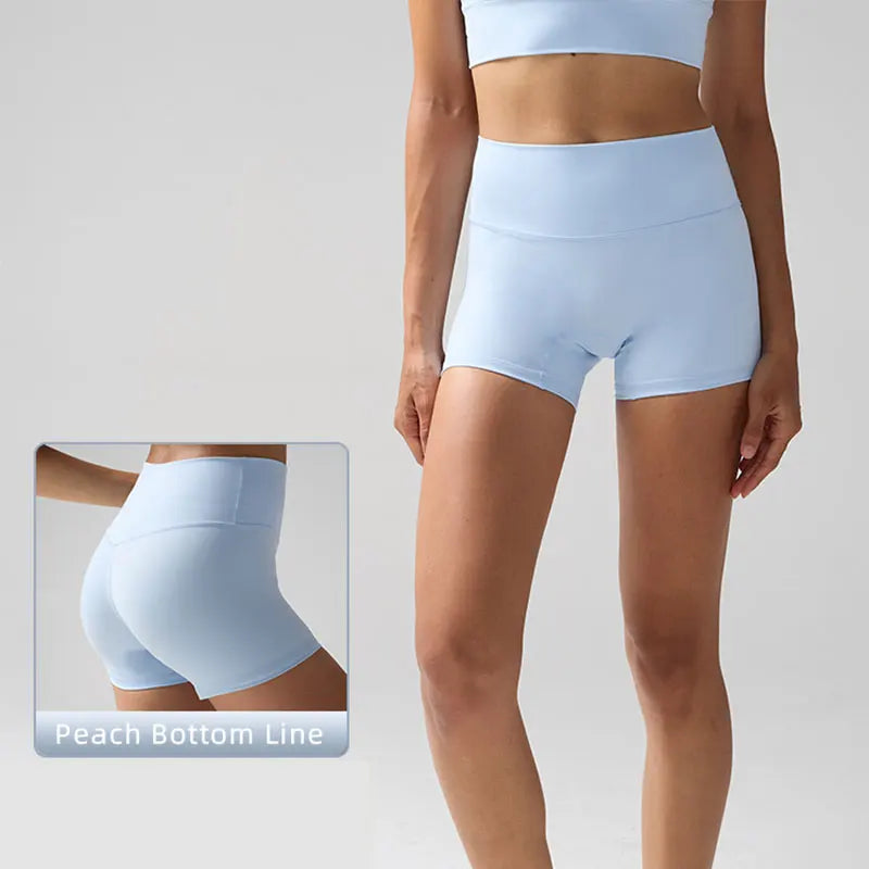 Aurelia Sun Quick-Dry High-Waist Yoga Shorts – Baby Blue – image 5