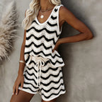 Wavy Knit Beach Cover-Up Set