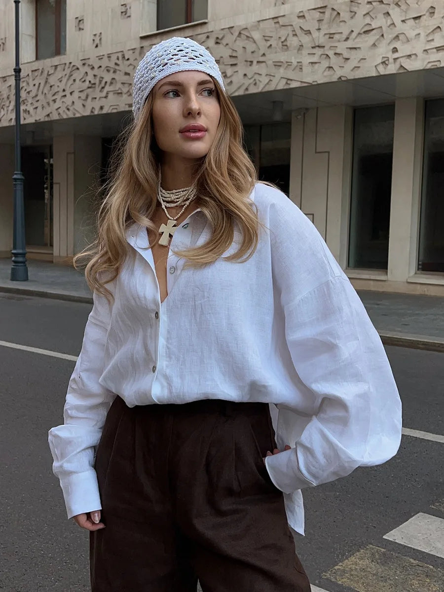 Relaxed Cotton Button-Up Shirt
