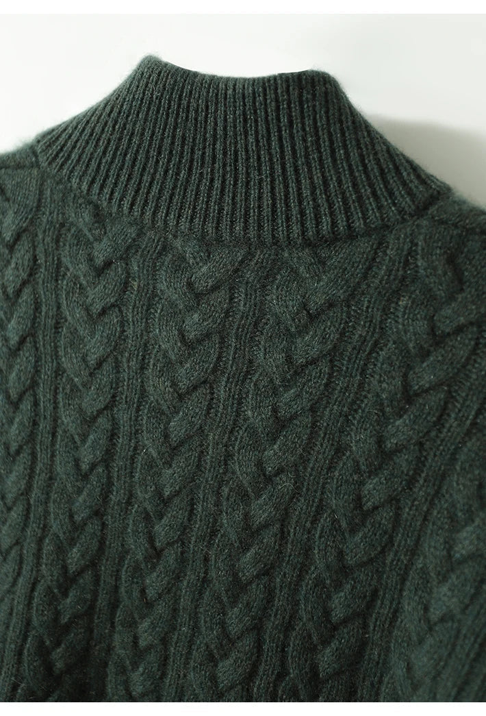 Arden Cable-Knit Cashmere Blend Sweater – Grey