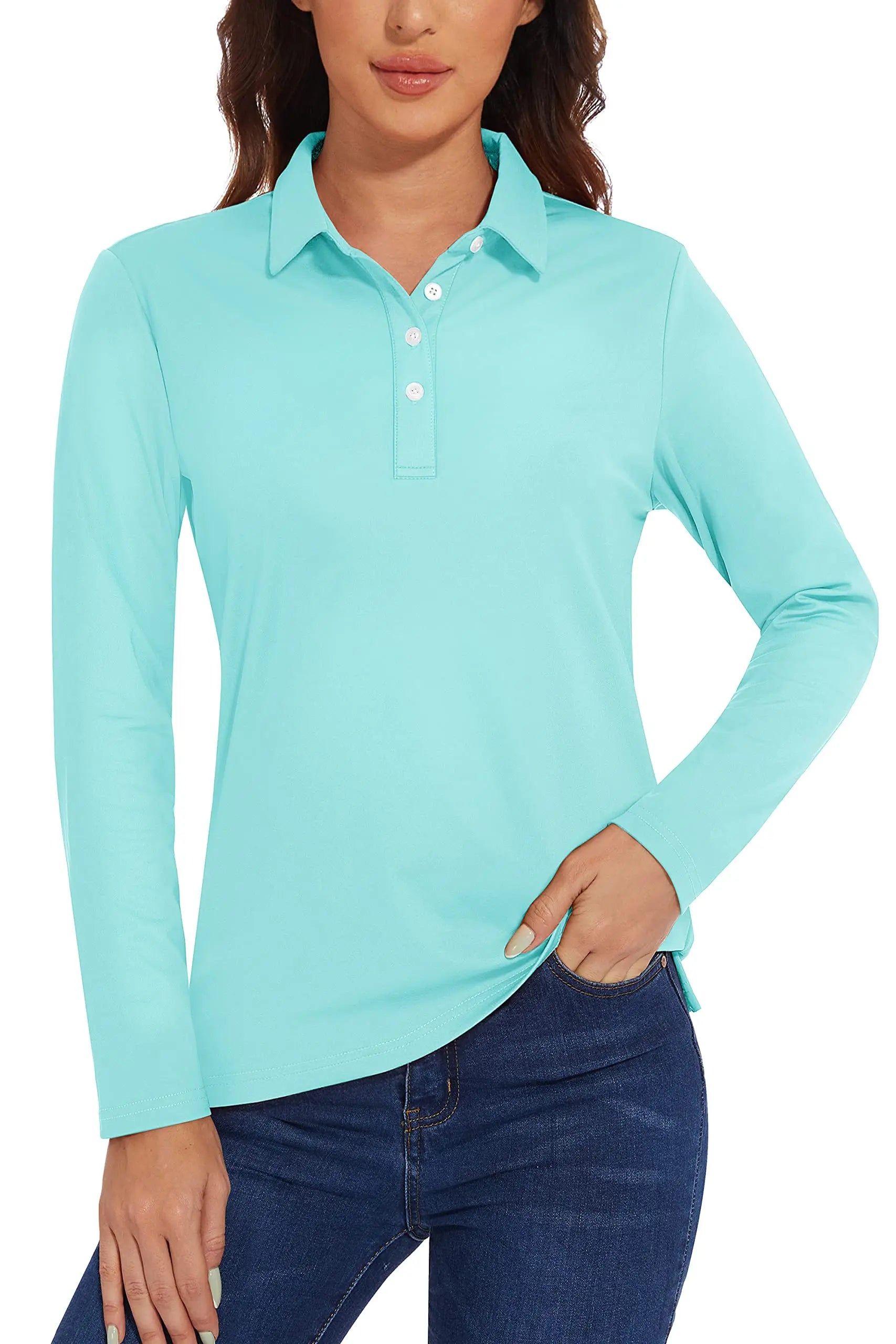 UPF 50+ Long-Sleeve Golf Polo