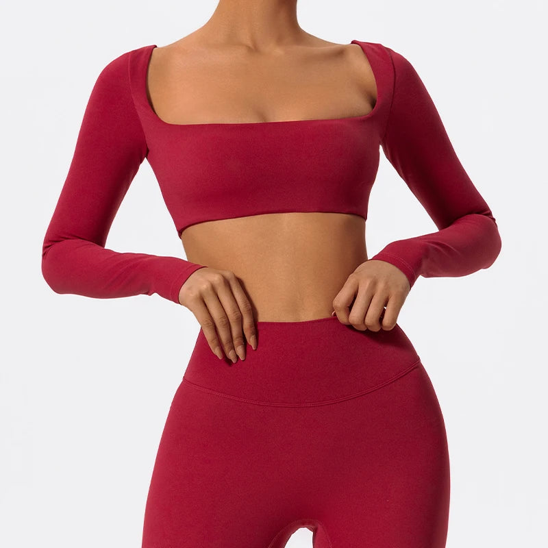Square-Neck Long-Sleeve Training Top