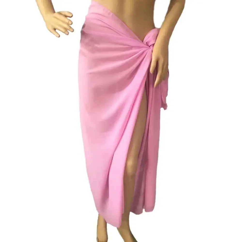 Women's Lightweight Chiffon Beach Sarong – Red – Style 1