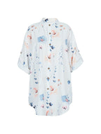 Plus-Size Printed Button-Up Blouse