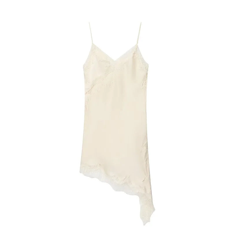 Satin-Look Lace Mini Dress