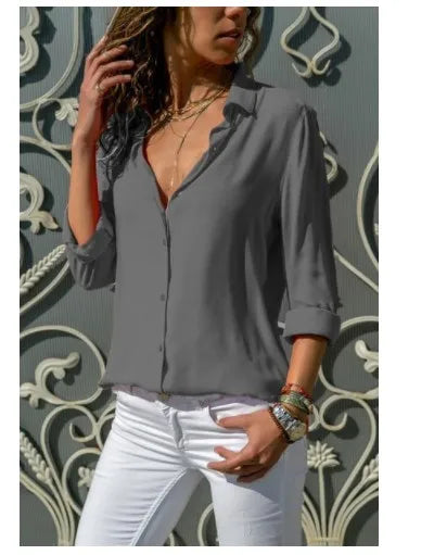 Relaxed Polo-Collar Button Shirt