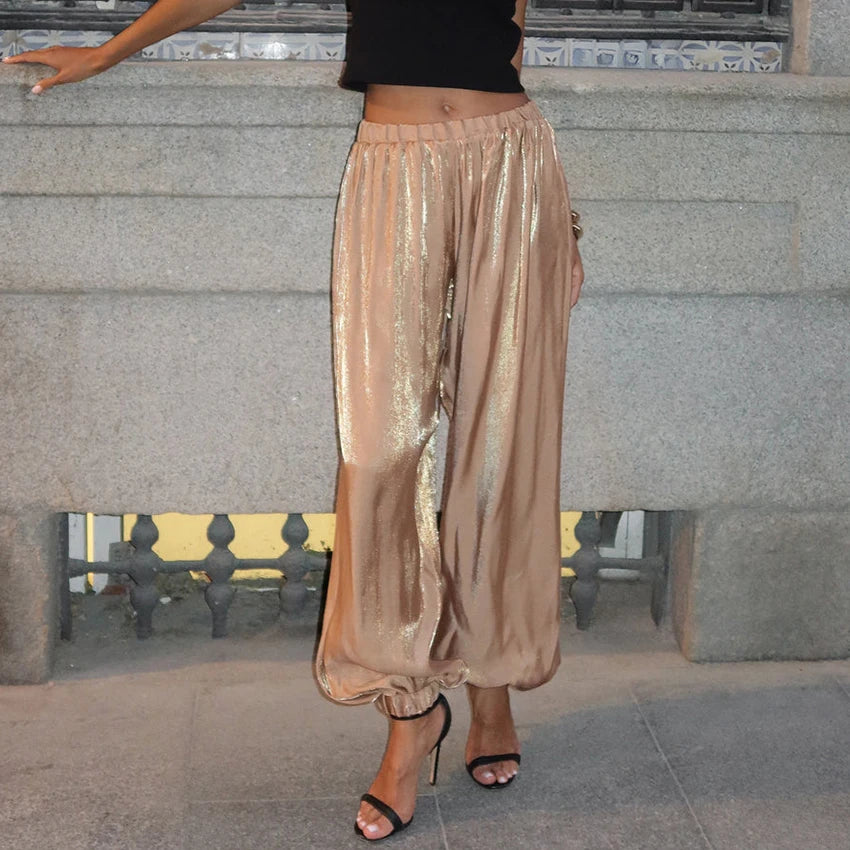 Pleated Balloon-Leg Trousers