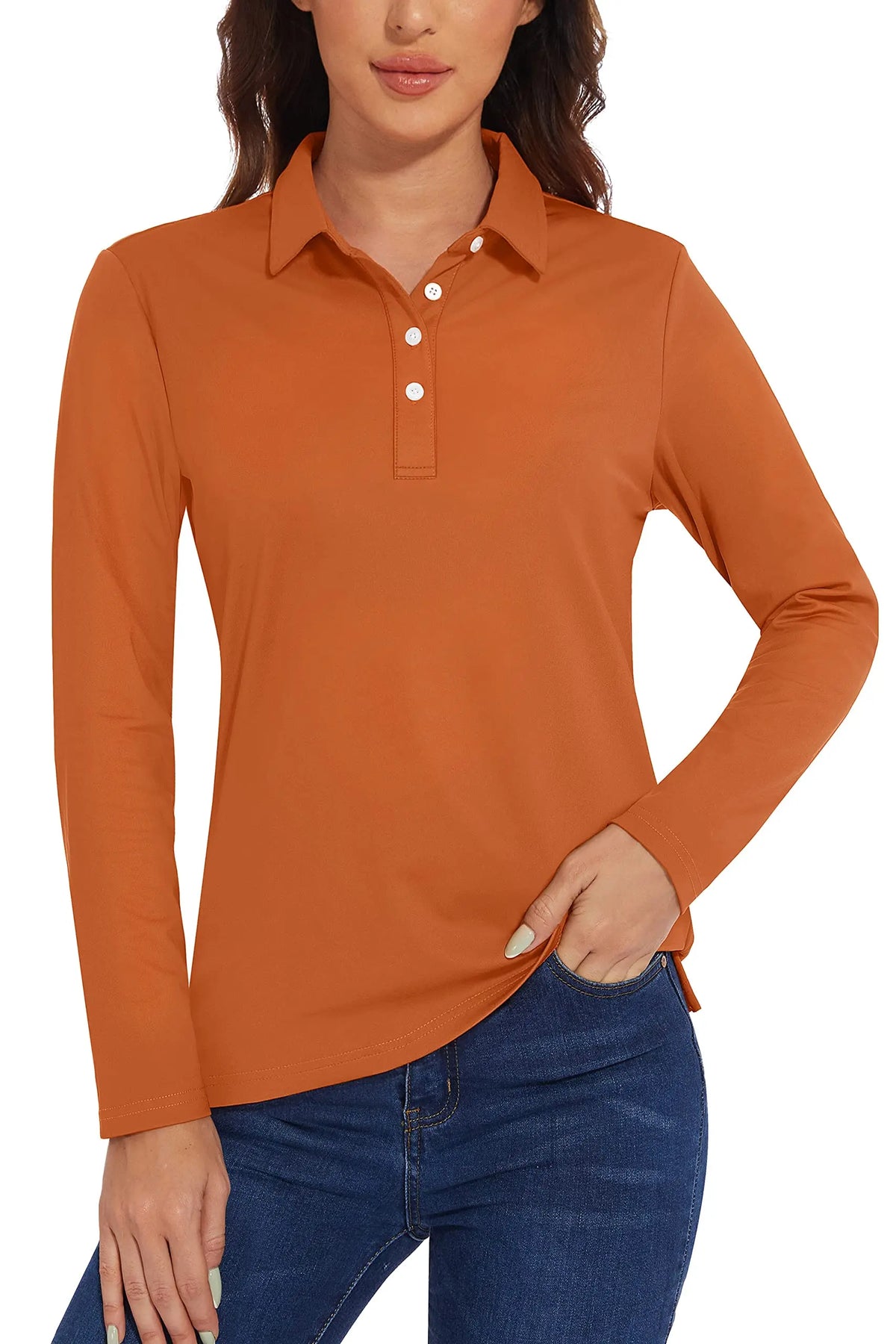 UPF 50+ Long-Sleeve Golf Polo