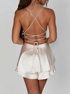 Satin-Look Sleeveless Romper
