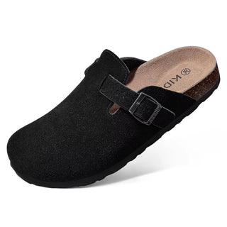 Suede-Look Cork Footbed Clogs