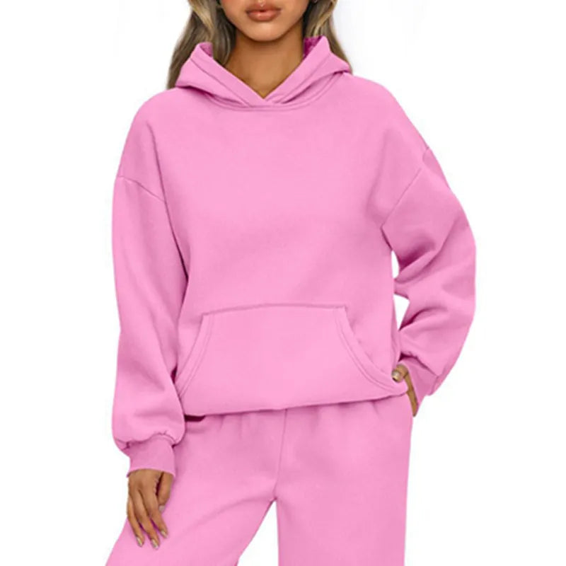 Relaxed Long-Sleeve Pullover Hoodie