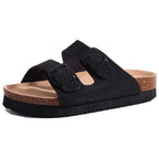 Suede Cork-Footbed Mules