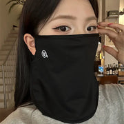 2026 New Summer Ice Silk Sunscreen Mask for Women, Thin, Breathable, UV Resistant, Cycling Neck Protection, Sunshade Veil