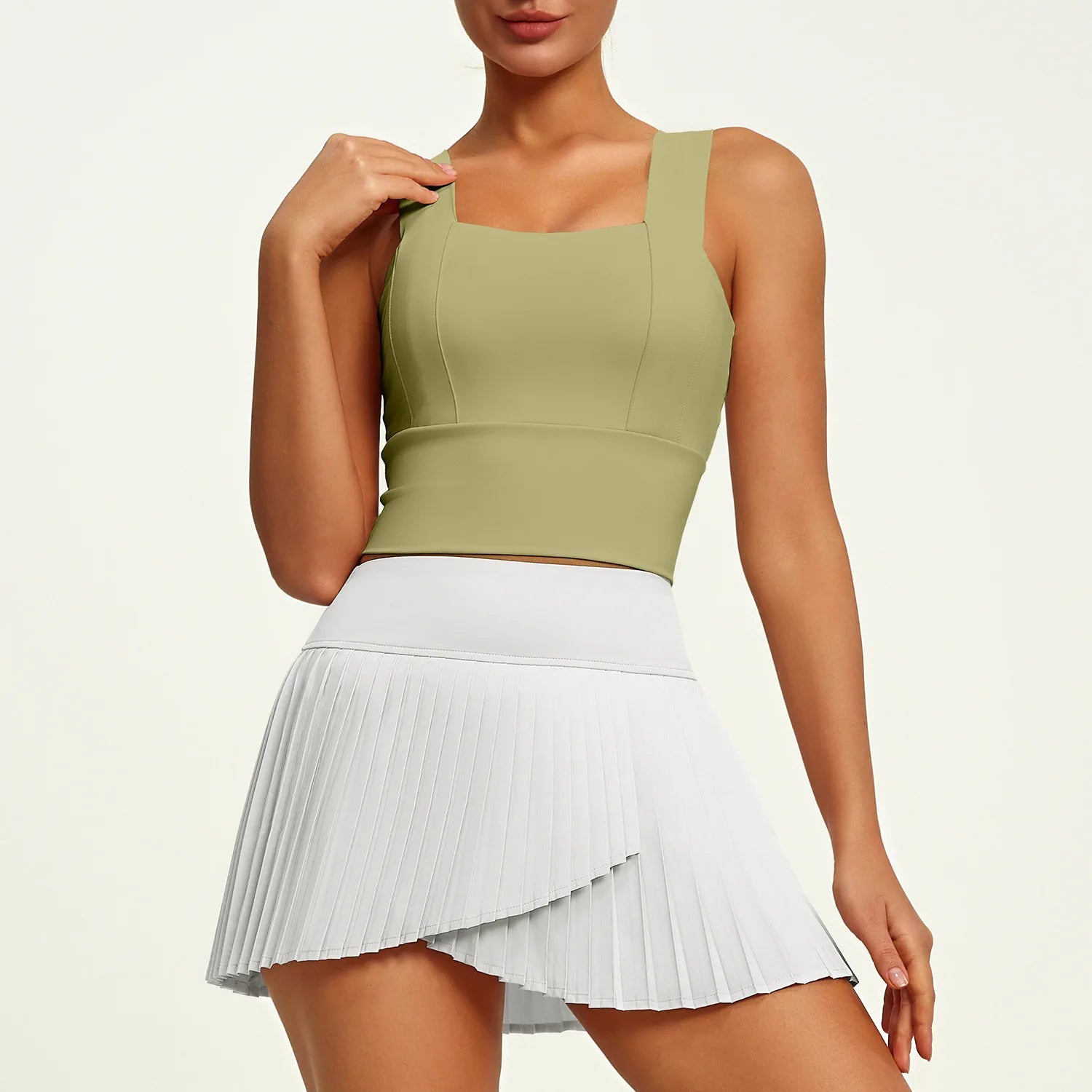 Aurelia Sun Sports Bra & Tennis Skort Set – Pink – image 2