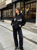 Hidden Hills Oversized Zip Hoodie in Black by Aurelia Sun