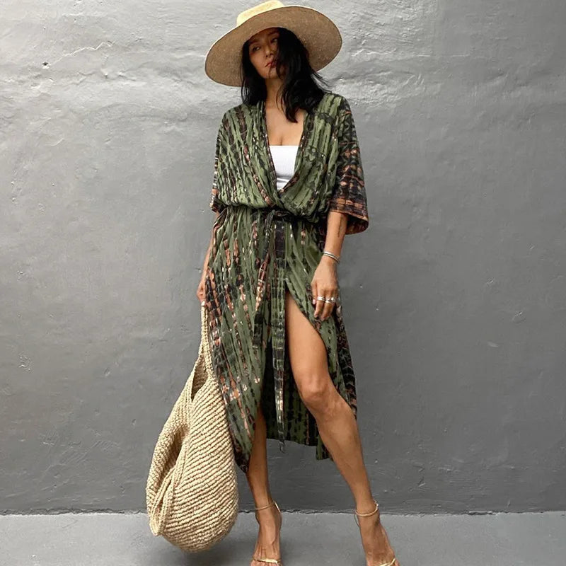 Tie-Dye Kimono Beach Cover-Up