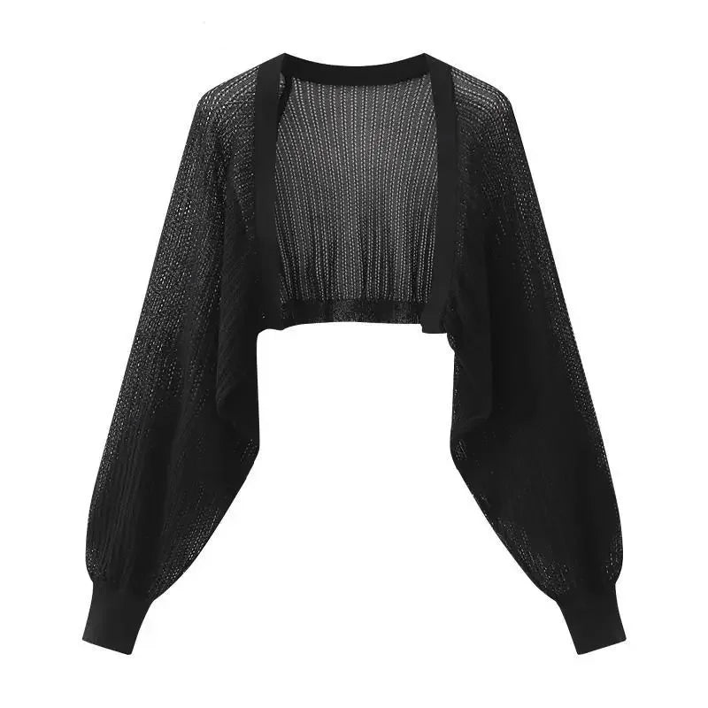 Airlight Cropped Knit Cardigan
