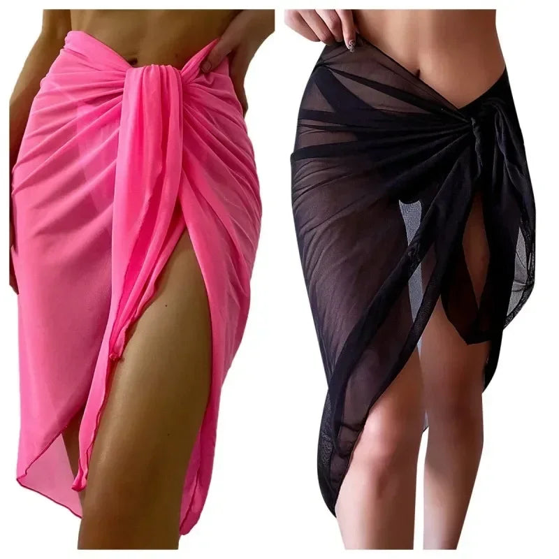 Sheer Tie-Wrap Beach Sarong