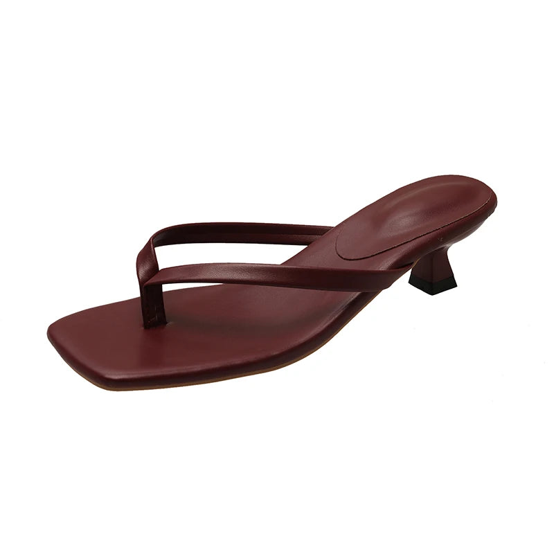 Toe-Loop Low-Heel Sandals