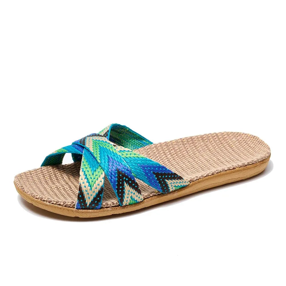 Linen-Look Indoor Slippers